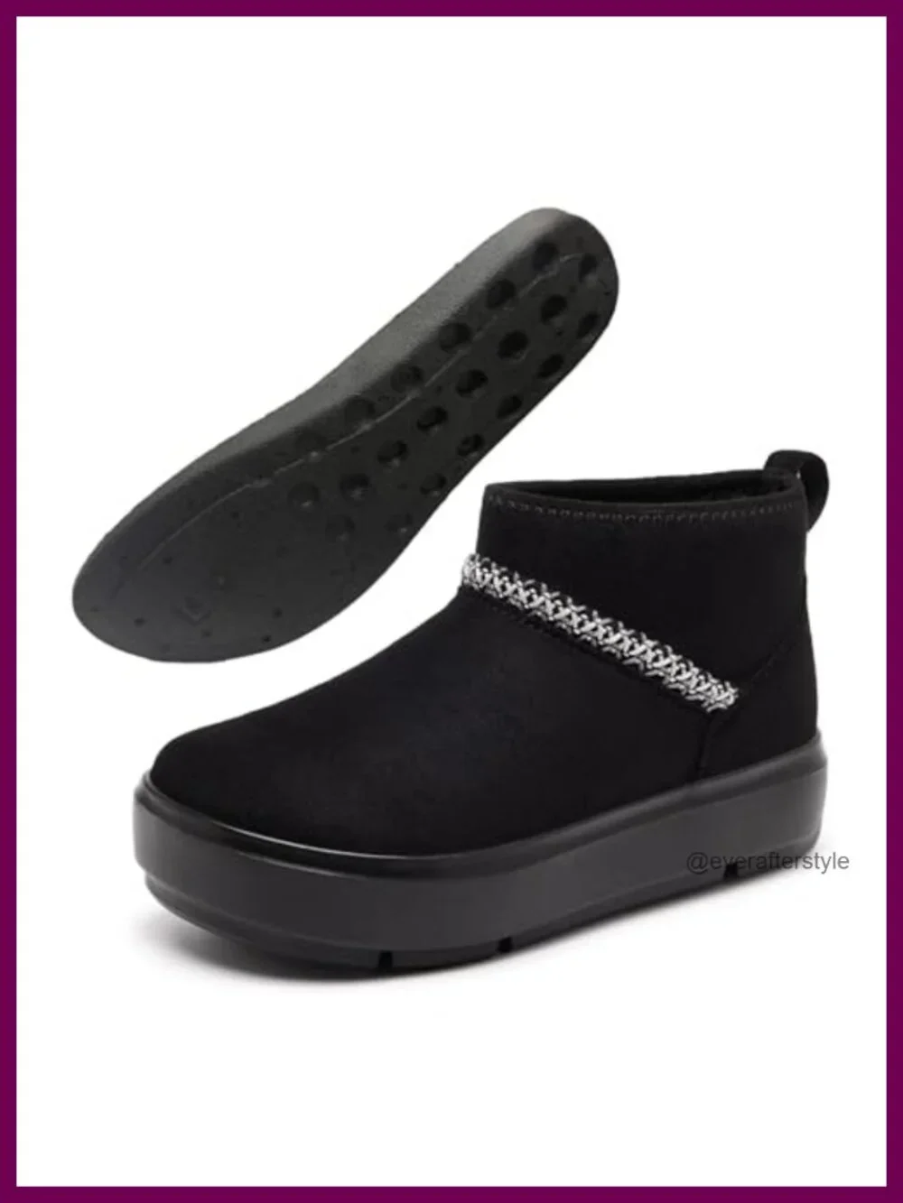 Suede Platform Mini Winter Boots Faux Fur Lined Ankle Short Non Slip Snow